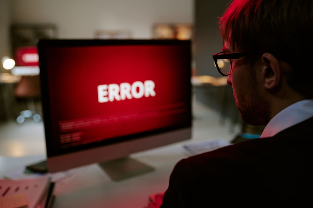 Laptop displaying a 404 page not found error in a web browser